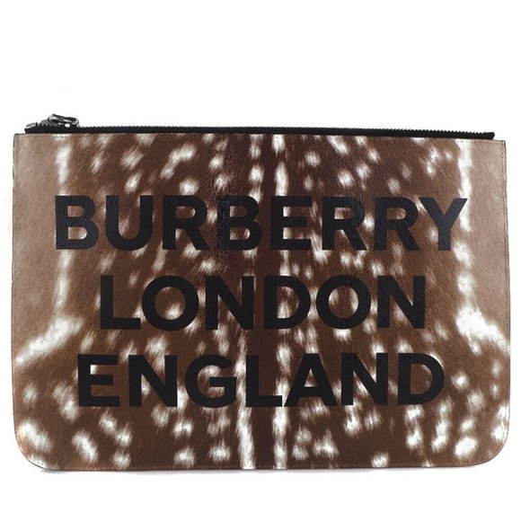 BURBERRY LONDON ENGLAND Clutch bag business bag Brown Cowhide Women - Picture 1 of 9